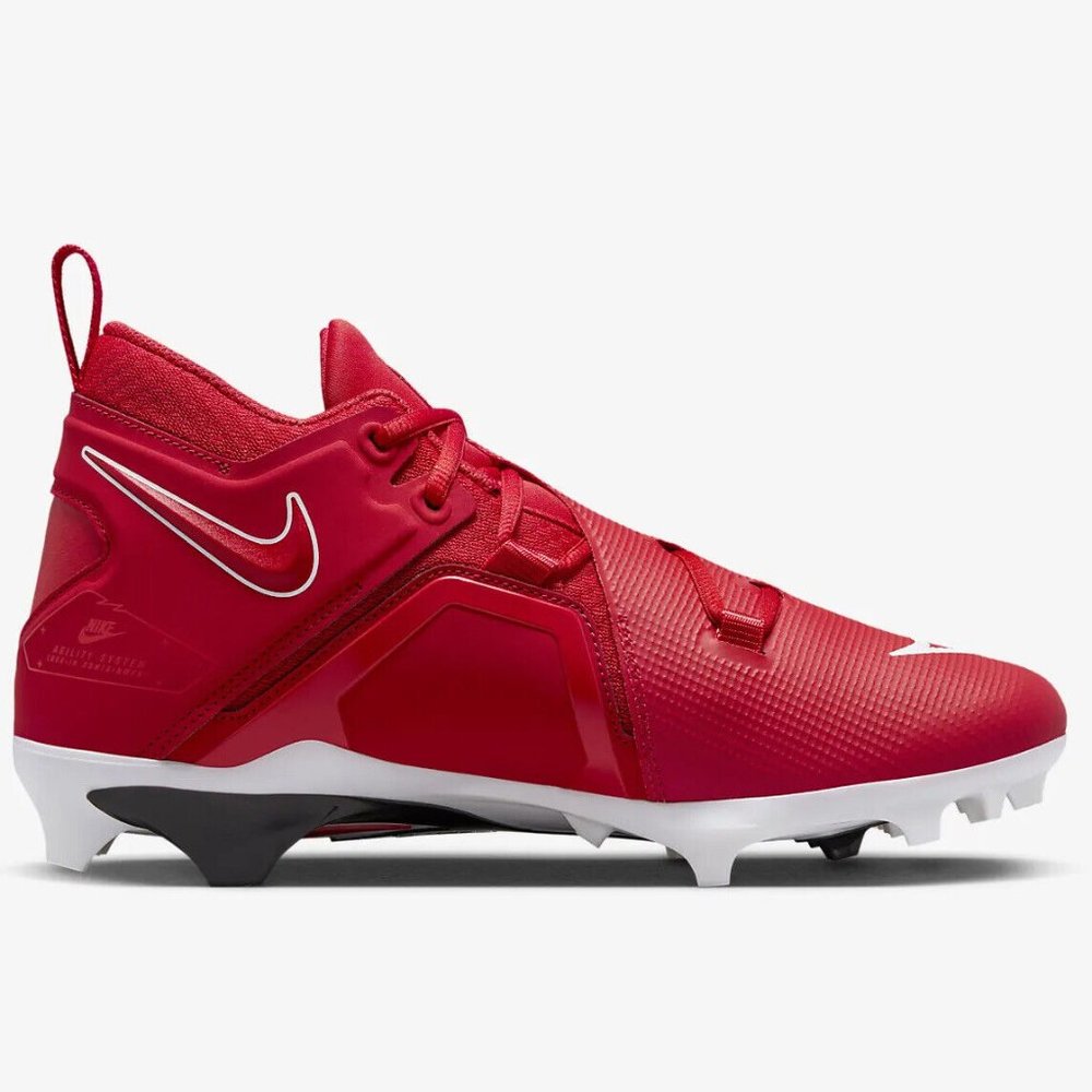 Nike Alpha Menace Pro 3 Mid Mens Football Cleats Red CT6649-616 NEW Size 11 - Picture 3 of 10